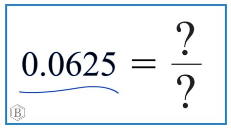 Learn how to convert 0.0625 to a fraction in the simplest form with step by step instructions. The answer is 1/16, which you can also find on the calculator below.